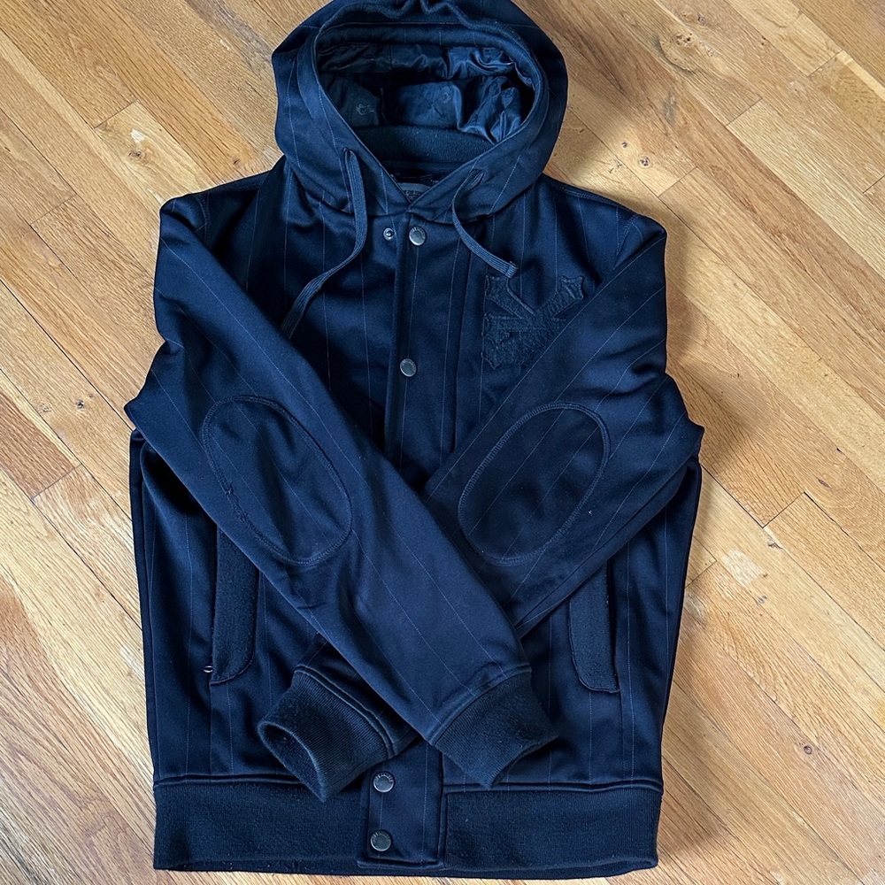 Men's Black Hooded Bomber Jacket